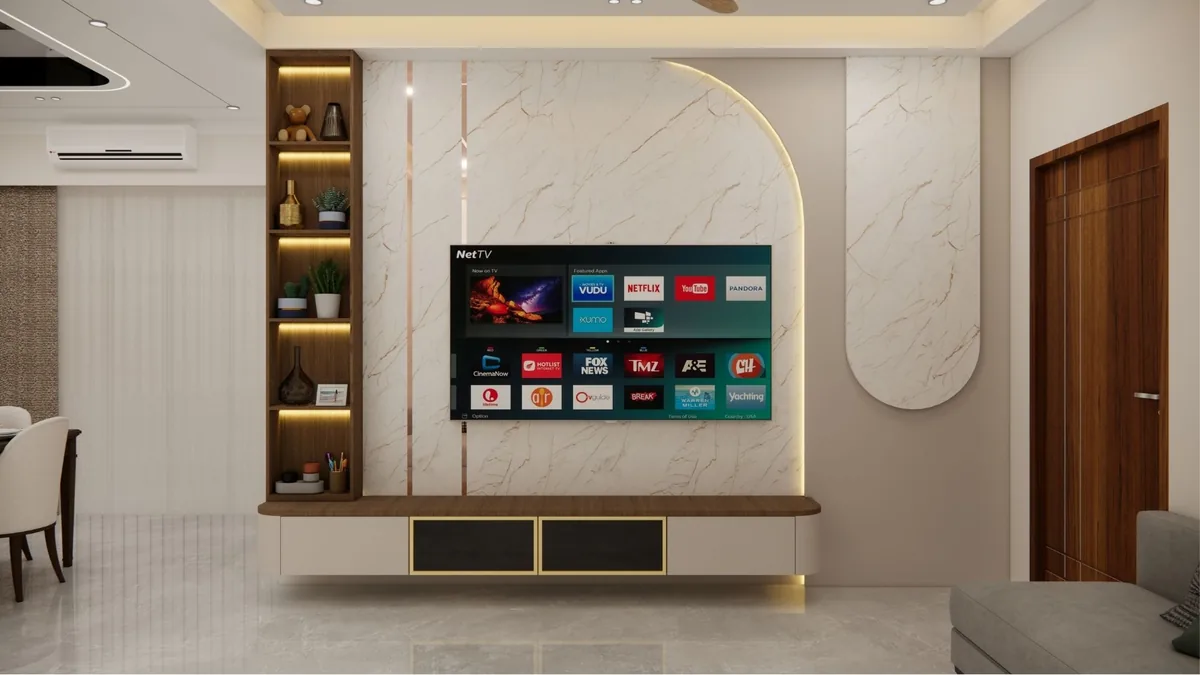 Premium TV Unit Feature Wall Hyderabad